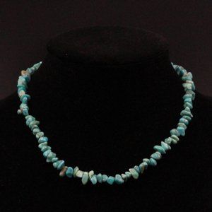 STERLING SILVER NAVAJO TURQUOISE NUGGET NECKLACE